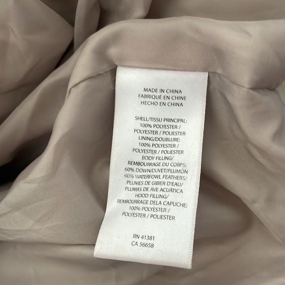 Lauren Ralph Lauren Tan Pillow Hood Longline Down and Feather Jacket Coat Size S - Picture 5 of 7